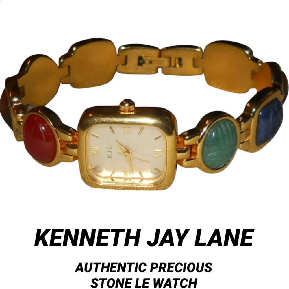 KENNETH JAY LANE• AUTHENTIC PRECIOUS STONES WATCH